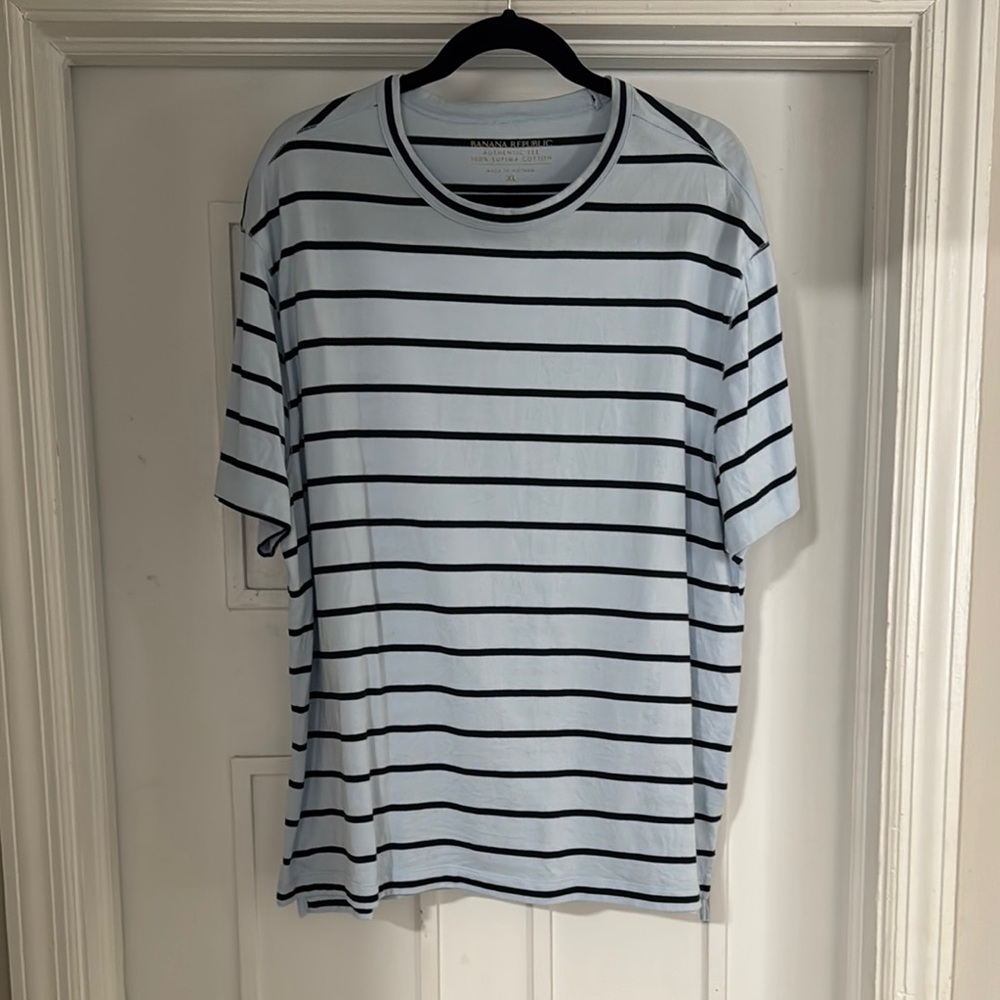 Blue Striped Banana Republic Men's Shirt